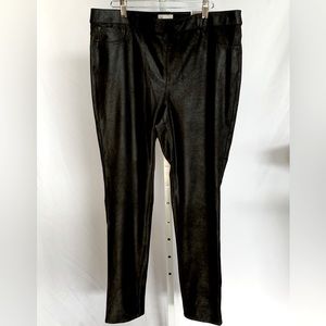 CHICO’S (Size 2R) Coated Suede Look Pant- Black